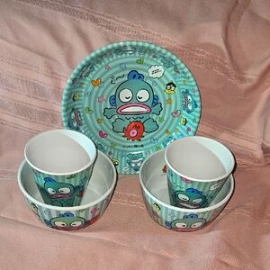 Hangyodon Fish Party Plate and Bowl Set - Green
